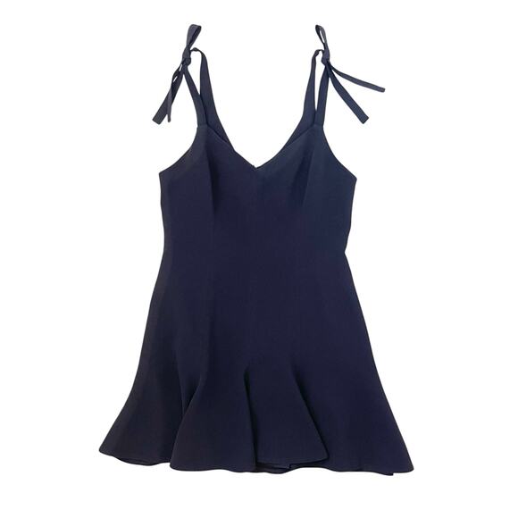Cinq a Sept Kirsty Shoulder-Tie Flounce Mini Dress - Navy Blue - Size 8 - Picture 2 of 6
